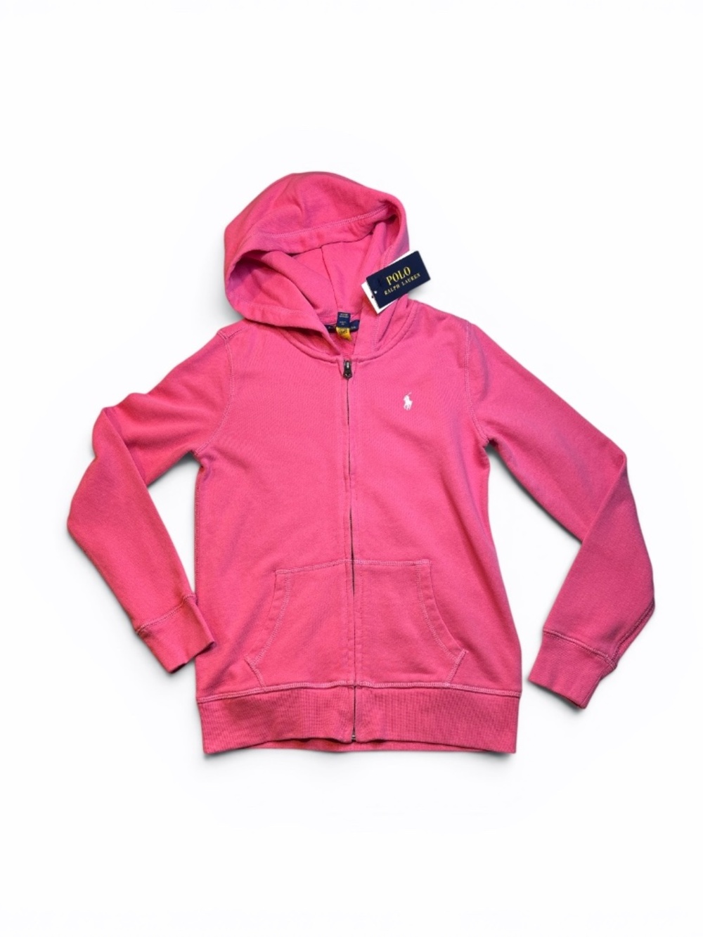 Polo Ralph Lauren Pink Zip Hoodie Girls L 12-14 Full Zip NWT